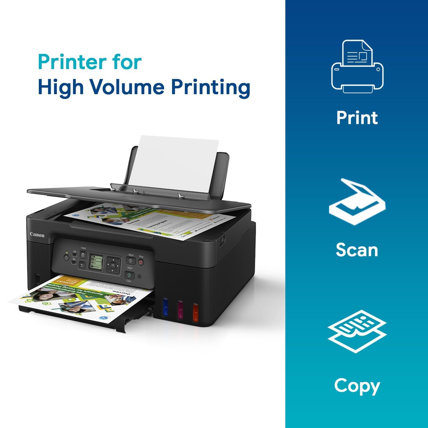 Canon PIXMA MegaTank G3770 BK All-in-one WiFi Inktank Colour Printer with 2 Years Standard Warranty