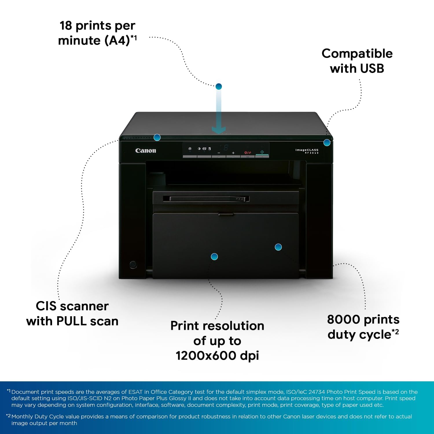 Canon imageCLASS MF3010 Laser Multifunction Printer – Print, Scan & Copy