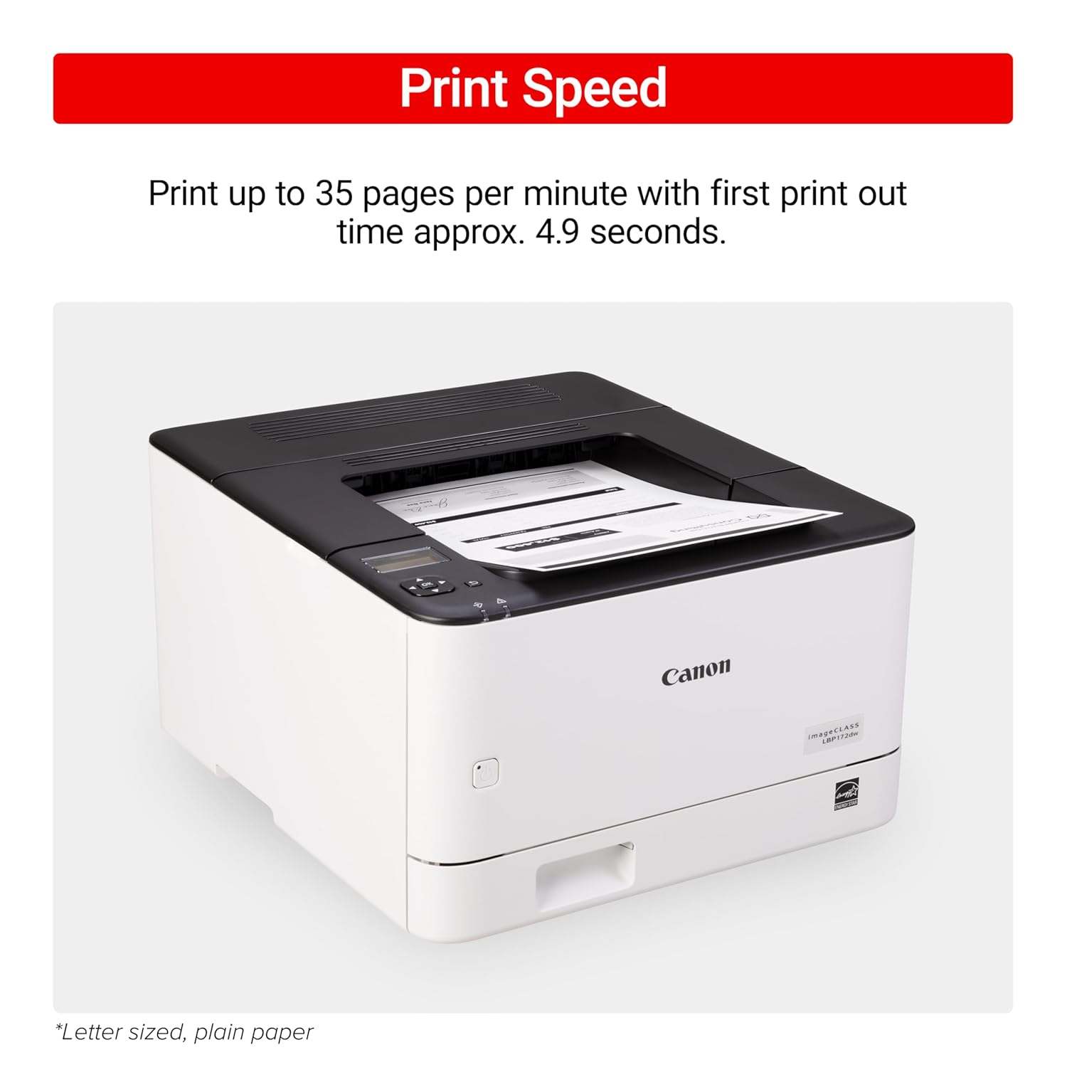 Canon imageCLASS LBP172dw Monochrome Duplex, Wireless Laser Printer, Single Function, Home Office, Mobile Ready, 2 Years Standard Warranty, 35 PPM, White