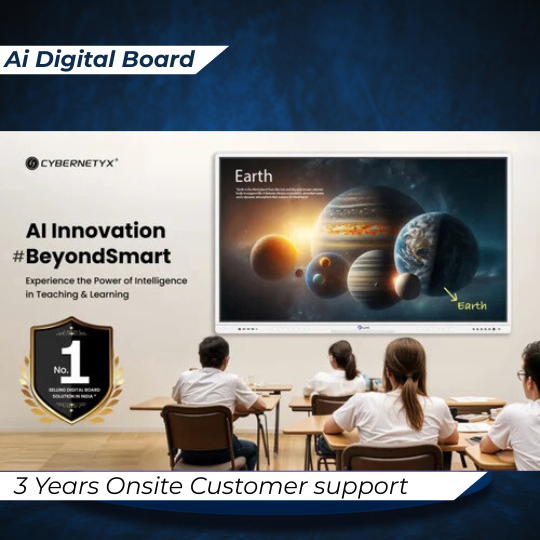 Cybernetyx Eyeris A10 Interactive Digital Board with smart touch technology for classrooms and business meetings – available at ComputerBaba.in