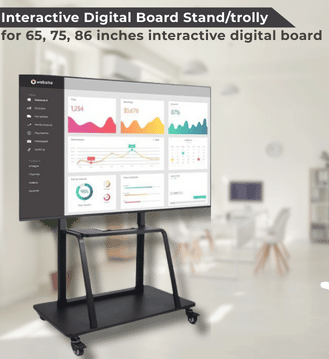 Interactive Digital Board Standtrolly for 65, 75, 86 inches interactive digital board