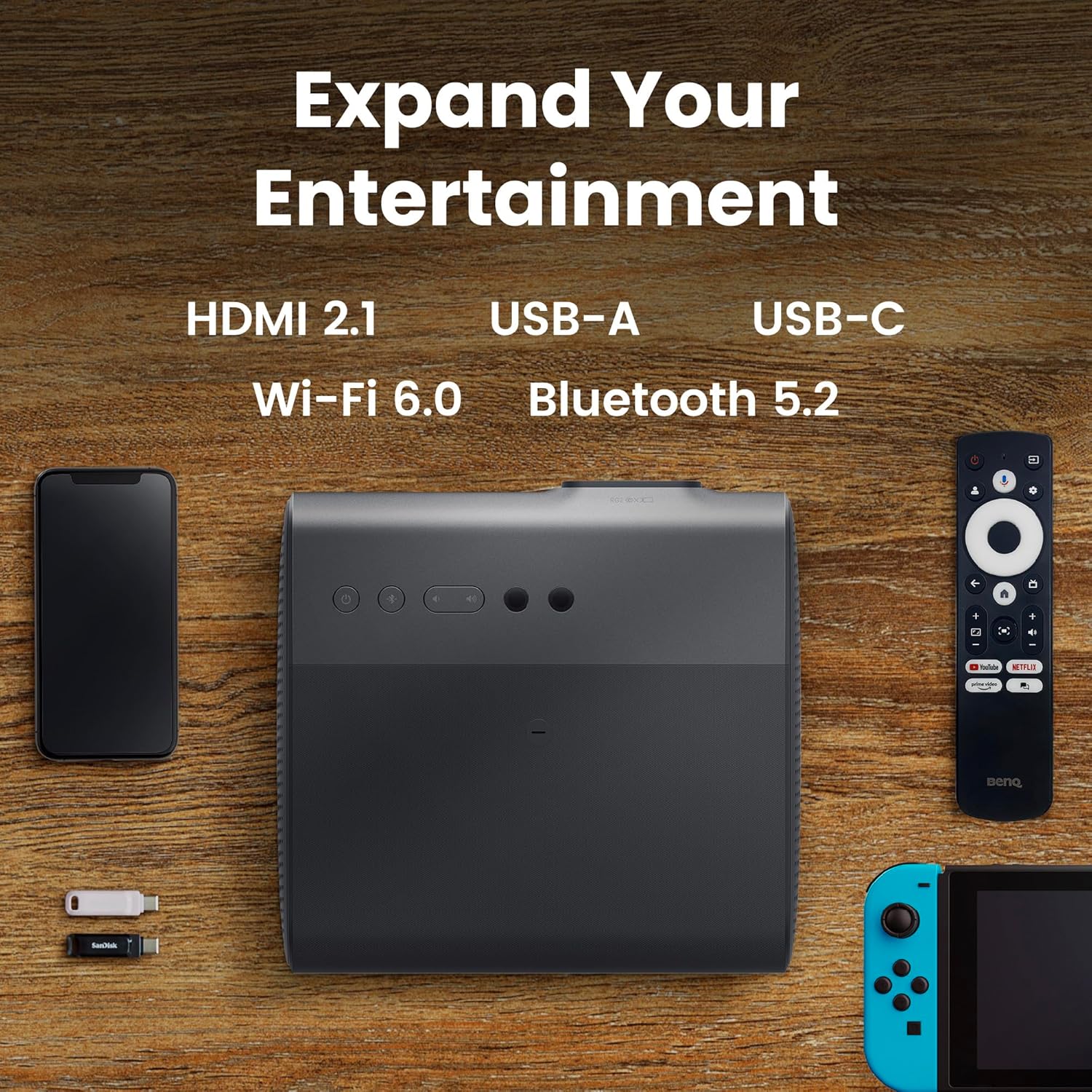 BenQ GP520 4K 4LED Smart Projector with 2600 ANSI Lumens brightness and Google TV