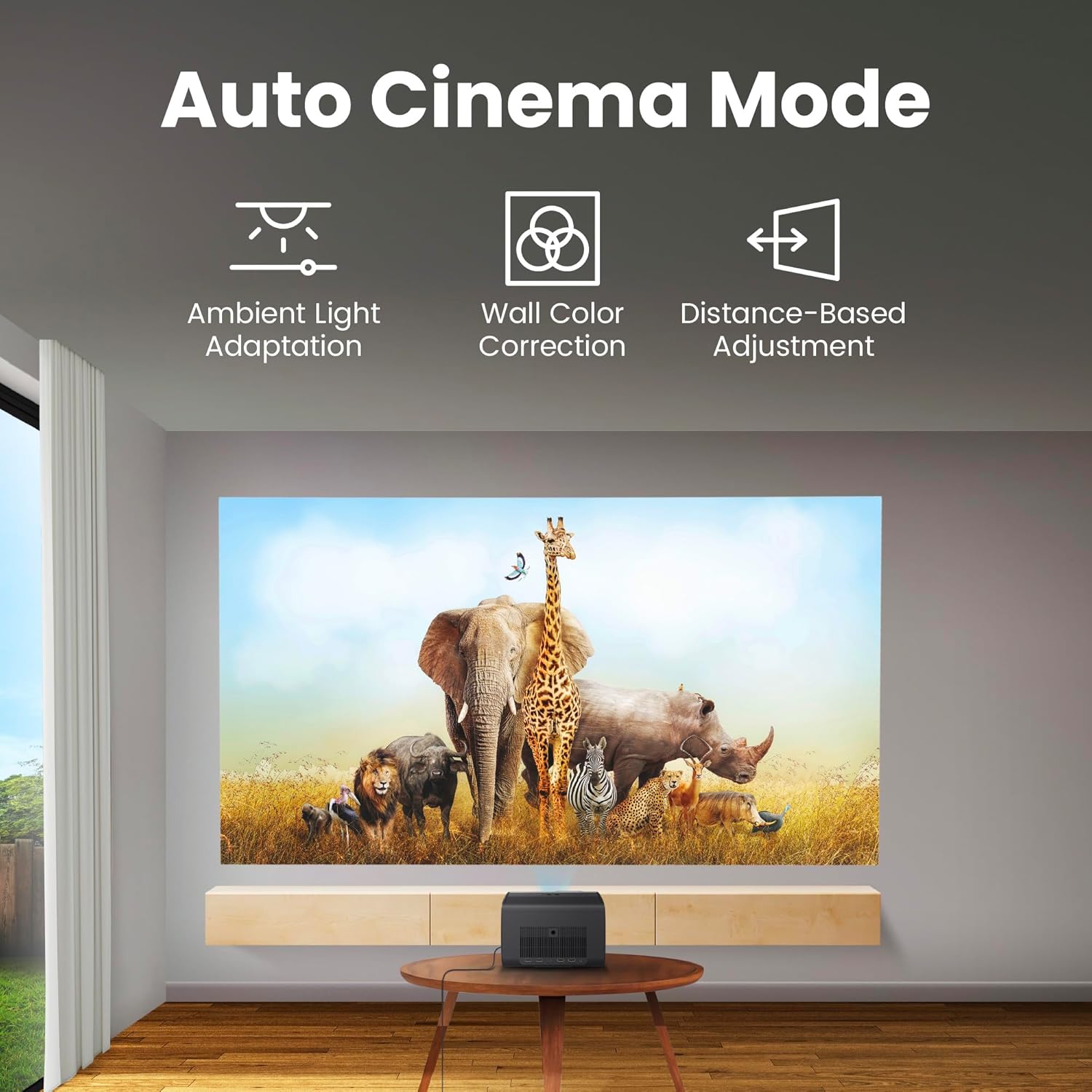 Black BenQ GP520 4LED projector featuring HDMI 2.1, USB-C, and Wi-Fi connectivity